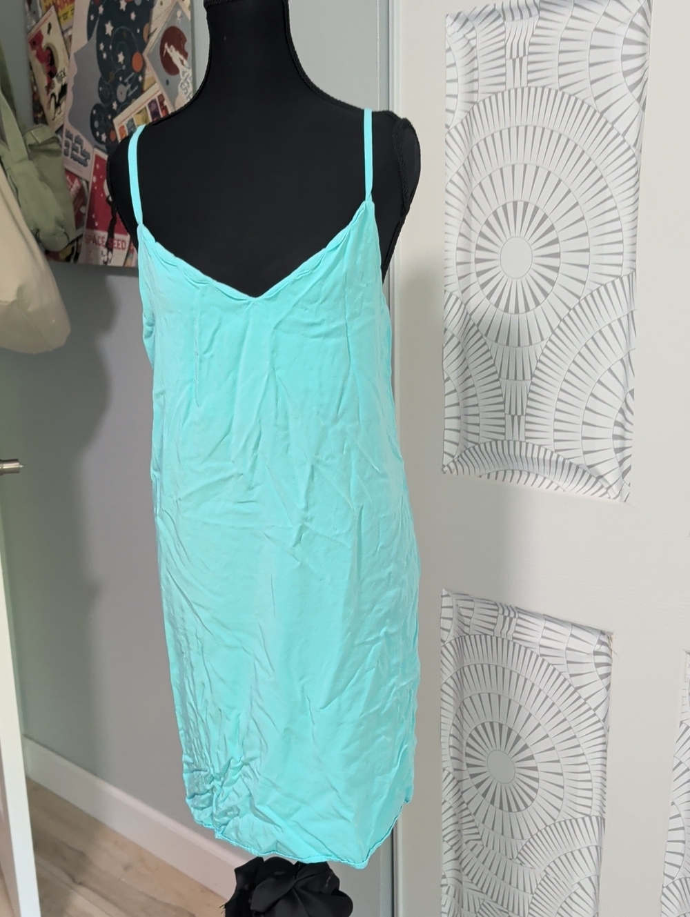 Vintage Soft Cotton Light Blue Nightgown